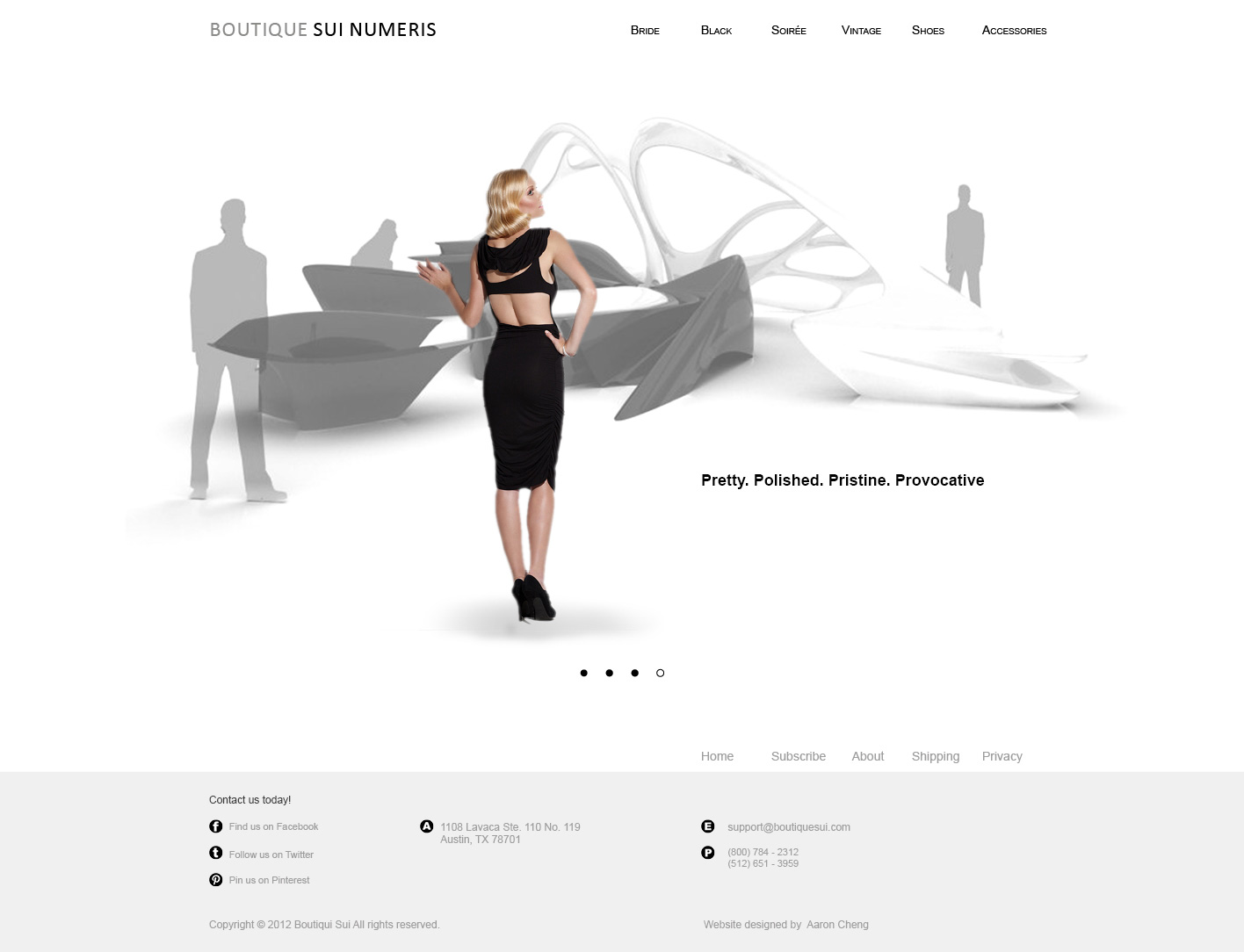 Boutique Sui Home Page Design - Black version