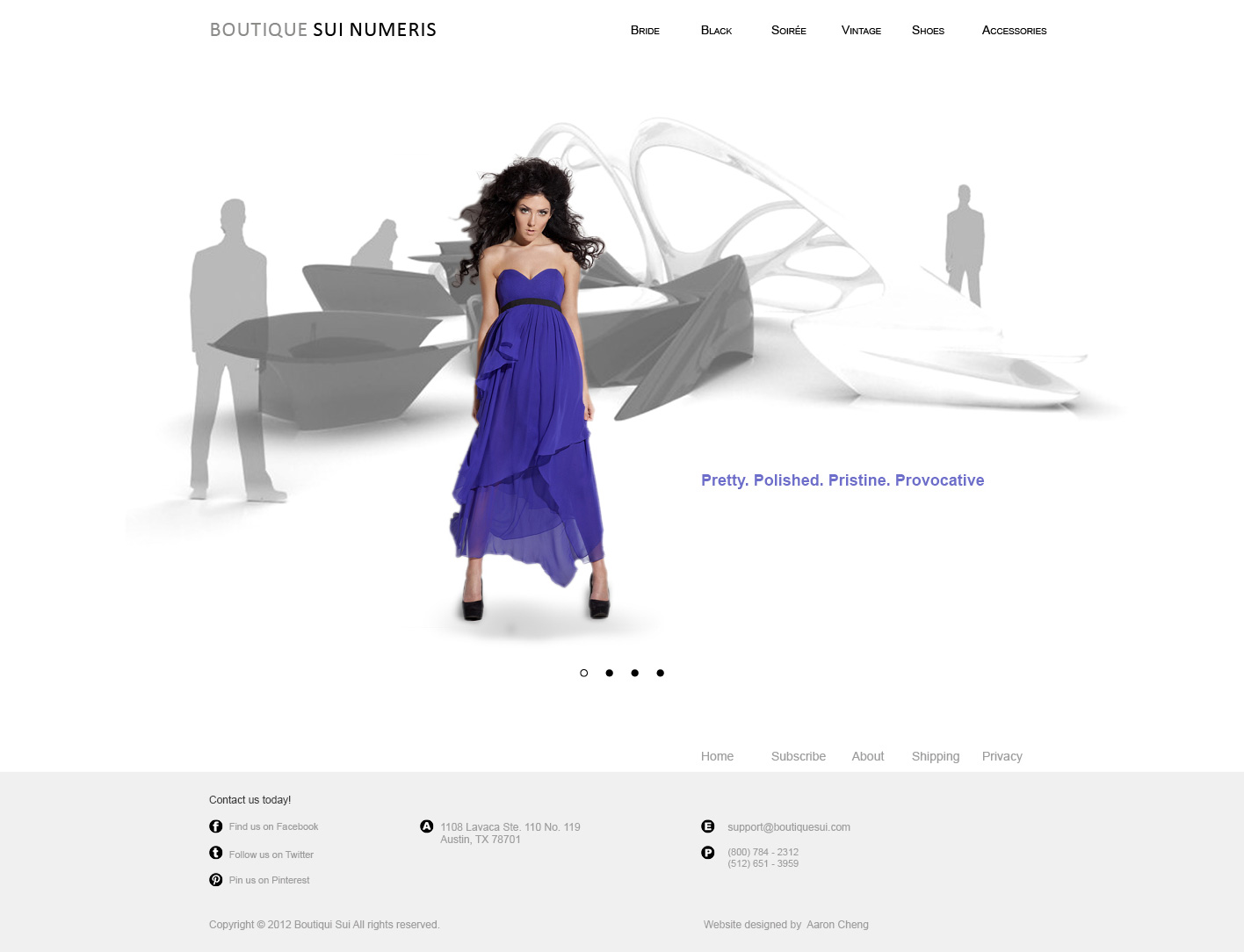 Boutique Sui Home Page Design - Blue version