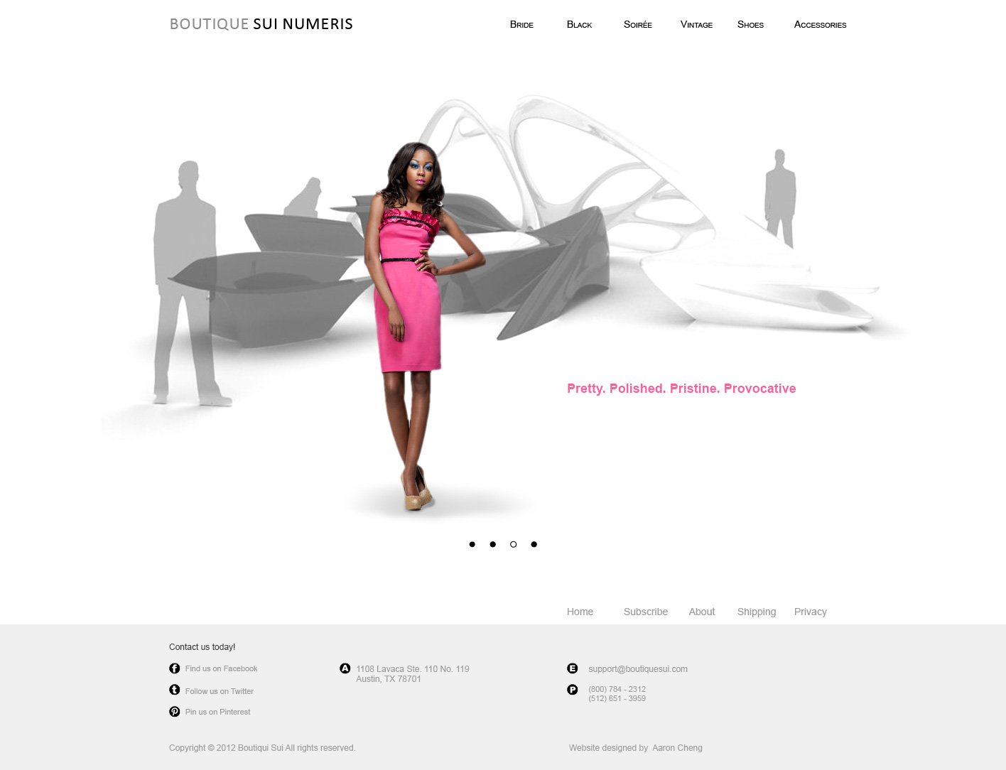 Boutique Sui Home Page Design - Pink version
