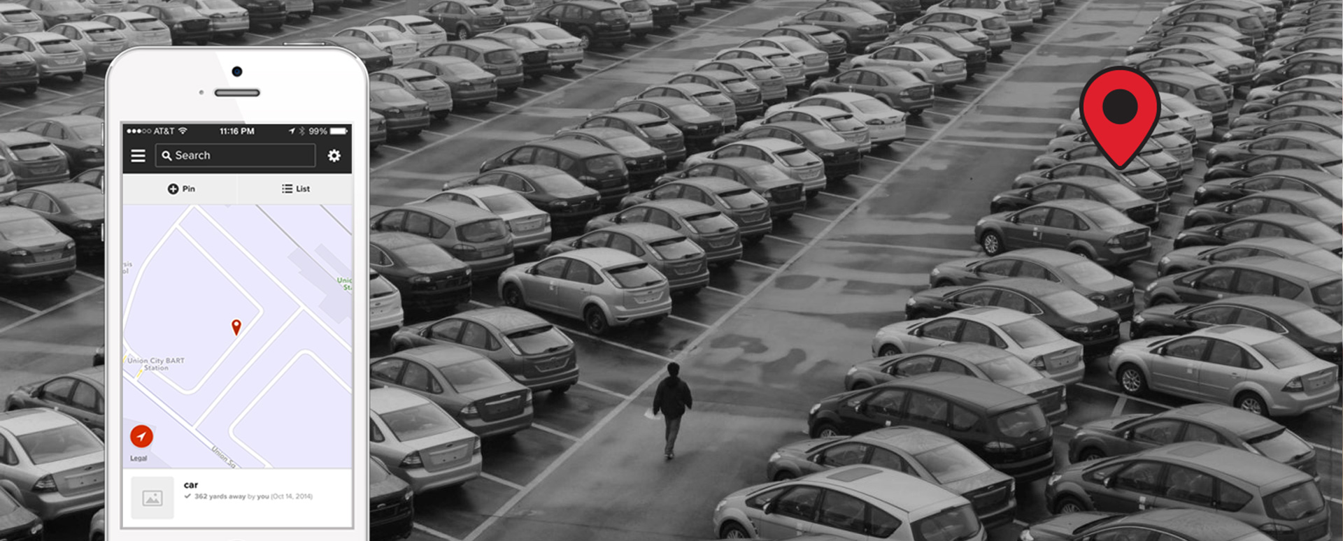 Use Pin to find your car in a parking lot.